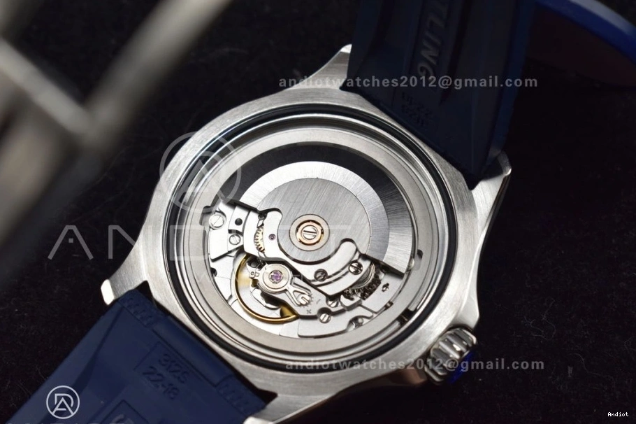 Best 1:1 Blue Rubber SS BLSF A2824 White Dial SuperOcean on Edition Automatic 42 Strap 0414